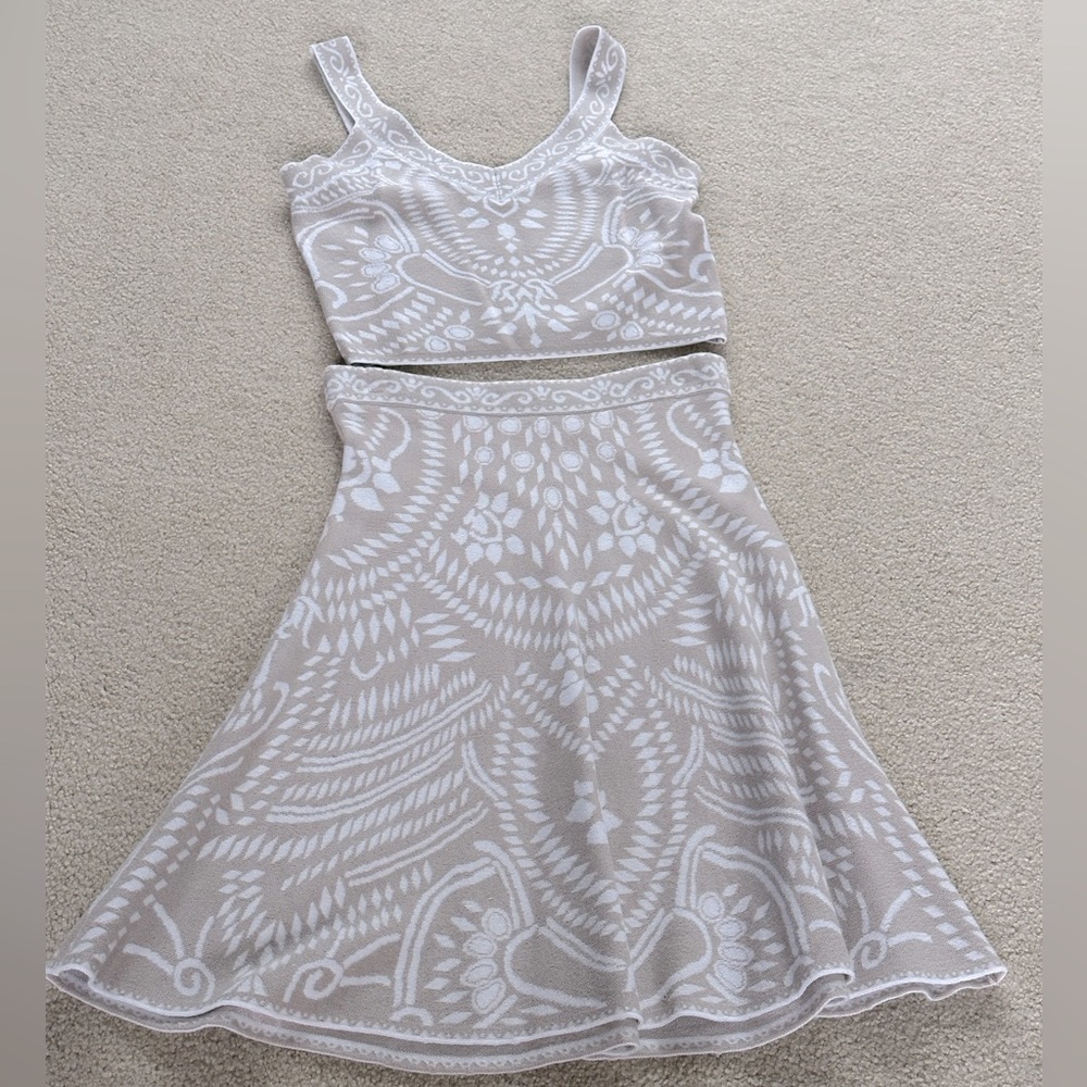 Express 2 piece sweater top & skirt set